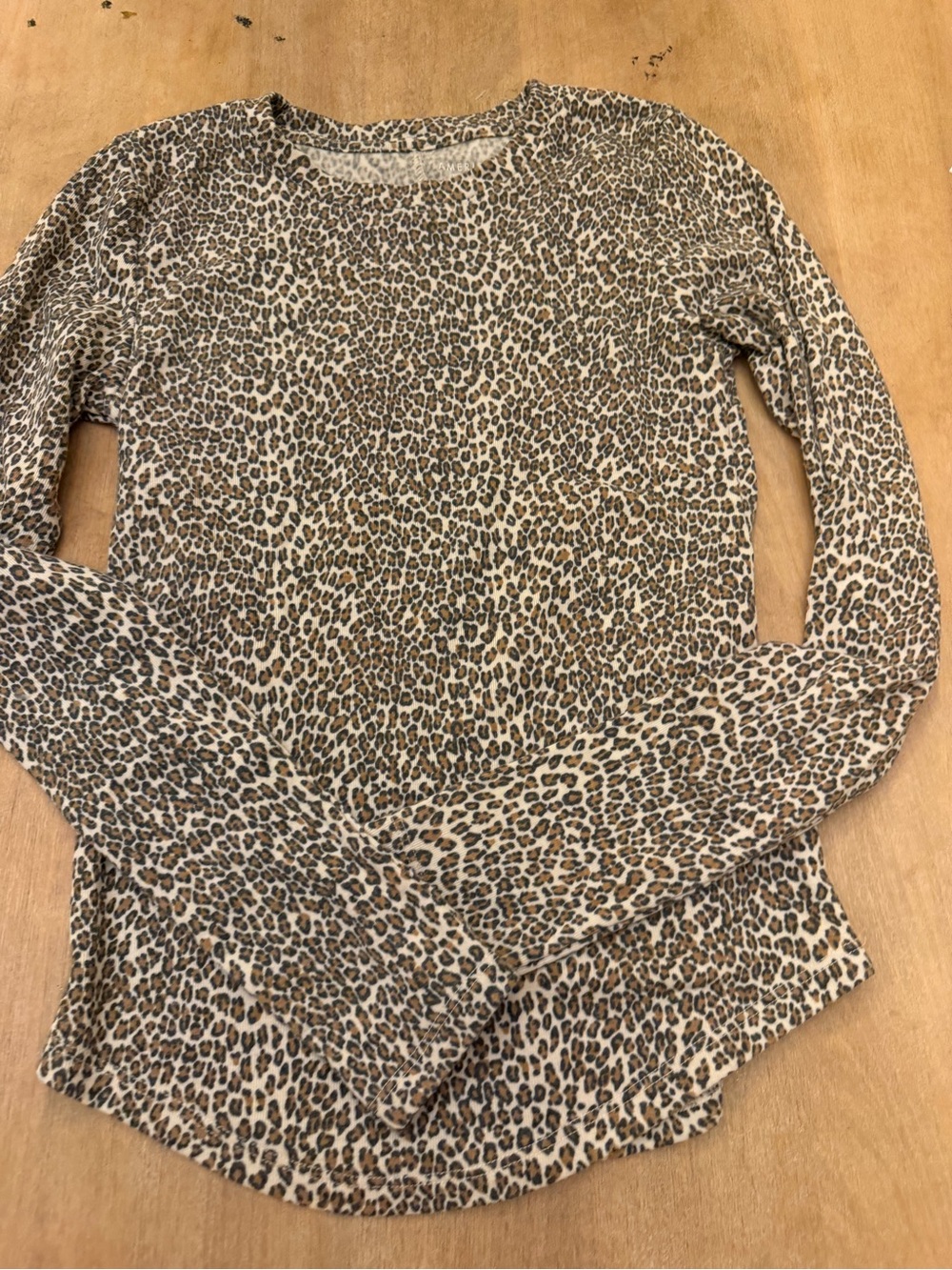 American Eagle Outfitters Leopard Print Long Sleeve Top - Brown/Black/Cream